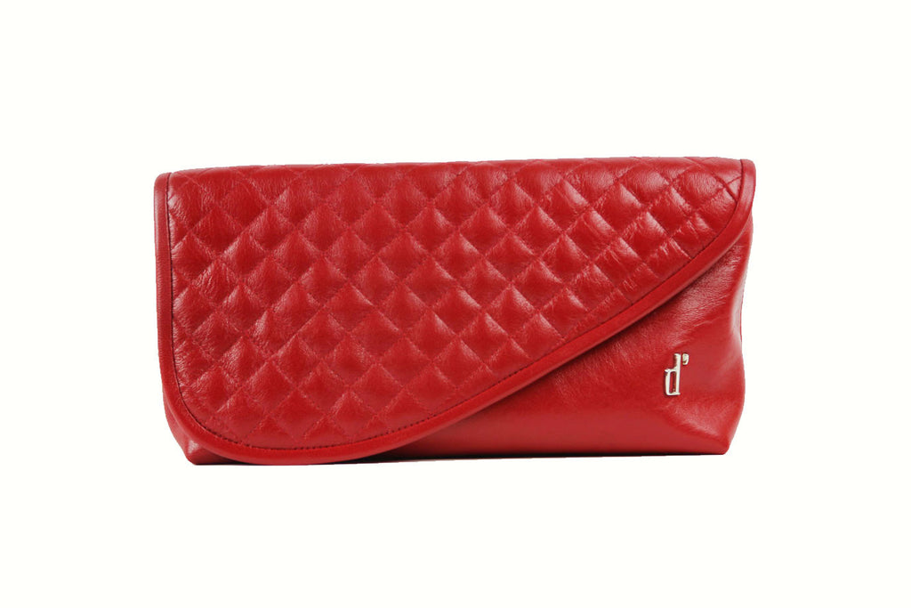 Red Leather Clutch - d'andrea handbags Mr. Precarious Clutch 