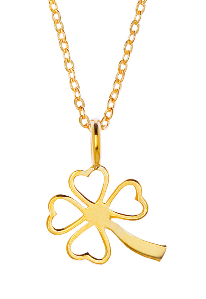 Samantha Faye Small Clover Pendant Necklace in Gold (various)