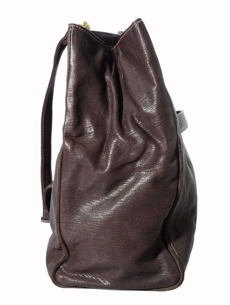 Marnie Bugs Brown Leather Handbag, Marnie Bugs Versatile Clutch, 