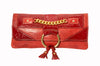 Marnie Bugs stylish red clutch, marnie bugs exceptional soft leather handbag